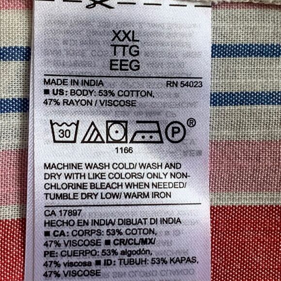 Old Navy Striped Shirt Women XXL Cap Sleeve Tie Waist Cool Summer Cotton Rayon - Picture 12 of 12